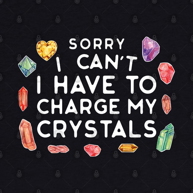 Sorry I Can't I Have to Charge My Crystals Wiccan Witch by uncommontee